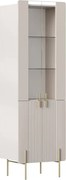 Malmi vitrines szekrény 60 cm négyajtós - kasmír / arany lábak