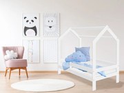Gyerekágy HÁZIKÓ D3 fehér 80 x 160 cm Ágyrács: Ágyrács nélkül, Matrac: Matrac nélkül, Ágy alatti tárolódoboz: Tárolódoboz nélkül
