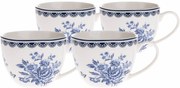 Blue Rose 4 db-os porcelán csészék készlet , 90 ml
