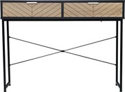 HOMCOM Keskeny Konzolasztal Bejárati Konzolasztal 2 Fiókkal Faragott vonalakkal Modern Stílusban Hallba, Bejáratba, Nappaliba, Hálószobába 100x30x75 c