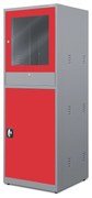 Ipari számítógépes szekrény STEVE, 640 x 1750 x 630 mm, antracit-piros