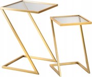 Segédasztal szett füstölt üveg asztallappal