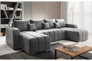 Porima szürke kinyitható kanapé U alakú