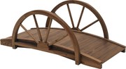 Outsunny Fa Kerti Híd Kerekes D tervvel, Tó Híd 150 kg Teherbírással, Dekoratív Híd, Kert, Park, Udvar 100 x 50 x 37 cm Sötét szürke | Aosom