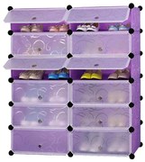 Műanyag elemes cipőtároló szekrény, több színben- lila