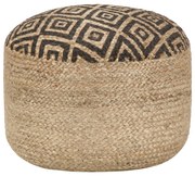 kézzel készült fekete juta puff 45 x 30 cm