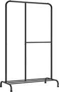 Ruhatartó, ruhaállvány állítható akasztórúddal, fekete