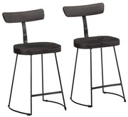 2 db fekete tömör mangófa bárszékek 49x43x79 cm