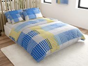 Mikroszatén ágyneműhuzat MIRVOLLI, fehér-kék Ágyneműhuzat mérete: 70 x 90 cm | 140 x 200 cm