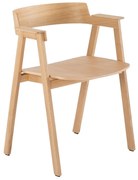 Natúr színű tölgyfa karfás étkezőszék Flip – Gazzda