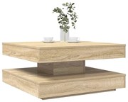 sonoma tölgy dohányzóasztal 360 fokban forgatható 70x70x34,5 cm