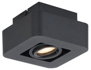 Lekerekített felületre szerelhető spotlámpa fekete, forgatható és dönthető - Dox