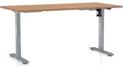 Állítható magasságú asztal OfficeTech A, 160 x 80 cm, szürke alap, bükkfa