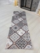 Bézs vintage csempe mintás konyhai szőnyeg 70x200 cm