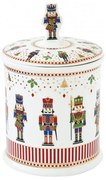 Diótörő karácsonyi porcelán keksztároló, 14x20 cm, díszdobozban - Nutcrackers