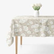 Goldea teflonos asztalterítő - fehér virágok 120 x 180 cm