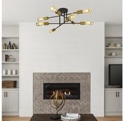 Searchlight 8048-8BK - Felületre szerelhető csillár ARMSTRONG 8xE27/60W/230V sárgaréz