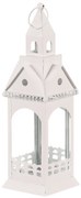 Fém lámpa, templomtorony, fehér, 30 cm