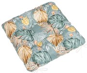 Bellatex Adéla steppelt ülőpárna Monstera rózsasárga, 40 x 40 cm