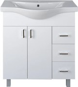 VivaStyle BIANKA 80 lábon álló fürdőszobabútor 3 fiókos Sanovit ALBATROS 10080 mosdóval 79,5 x 46 cm