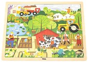 Gyermek fa puzzle Viga Farm 48 db