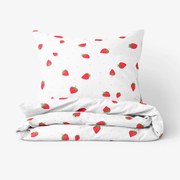 Goldea pamut ágyneműhuzat - friss szamócák 240 x 220 és 2db 70 x 90 cm