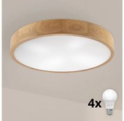 Brilagi - LED mennyezeti lámpatest CARVALHO 4xE27/60W/230V tölgy átm. 57,5 cm