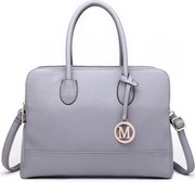 Szürke nagyméretű shopper táska medállal „Avery”