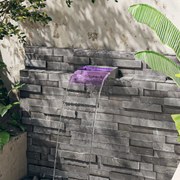 rozsdamentes acél vízeséskifolyó RGB LED-ekkel 30 cm