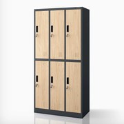 Antracit / Sonoma tölgy színű, 6 ajtós Eco Design IGOR BHP öltözőszekrény, 900 x 1850 x 450 mm