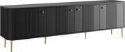 Vesper 4D TV-szekrény 187 cm - fekete / arany lábak