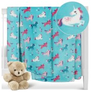 Bellatex Ella egyszarvú gyermek takaró, türkiz,100 x 150 cm