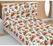 Bellatex Csillag karácsonyi pamut ágyneműhuzat, 140 x 200 cm, 70 x 90 cm