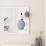 Fali Kabáthorog Falra szerelhető Fehér 30 x 1.5 x 80 cm Faanyag