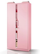 Fémszekrény otthoni irodába JAN, 900 x 1850 x 400 mm, Fresh Style: púderrózsaszín