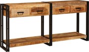 vidaXL Konzolasztalok 2 pcs Barna 161 x 33 x 75 cm Tömör Mangófát
