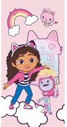 Rózsaszín pamut gyerek fürdőlepedő 70x140 cm Gabby´s Dollhouse – Jerry Fabrics