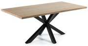 Étkezőasztal tölgyfa dekorral, 200 x 100 cm - Kave Home