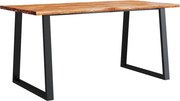 vidaXL tömör akácfa étkezőasztal természetes éllel 160 x 80 x 75 cm