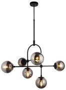 Endon 106661 - ONTARIO rúdon szerelt csillár 6xE14/7W/230V fekete/füstszínű