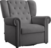 Szürke bársony chesterfield-hinta fotel Lillyse – Støraa