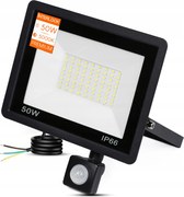 Halogén Led Lámpa 50W Szürkületi Mozgásérzékelő Kültéri Fényvető IP65