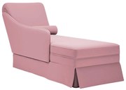 Fotel társalgó párnázattal jobb kartámasszal rózsaszín bársony