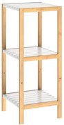 Casaria® Bambusz polc 80x33x34cm - fehér