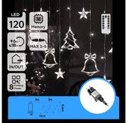 Aigostar - LED kültéri karácsonyi fényfüzér 120xLED/6W/230V/8 üzemmód 3x0,6m IP44 hideg fehér+távirányító