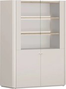 Elivo vitrines szekrény 100 cm kétajtós - kasmír / olajozott tölgy