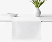 Goldea ünnepi teflonos asztali futó - fehér nagy ornamentekkel ékesített 20x120 cm