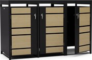 Blumfeldt BinSafe, szemétkosár tároló doboz, 3 szemétkosár, 240 l, zárható, időjárásálló horganyzott acél, beültethető tető