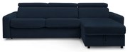 Sötétkék kinyitható sarokkanapé (variálható) Monaco – Bobochic Paris