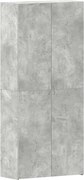 vidaXL Cipőszekrény polcokkal Szürke 80 x 35.5 x 180 cm Faanyag